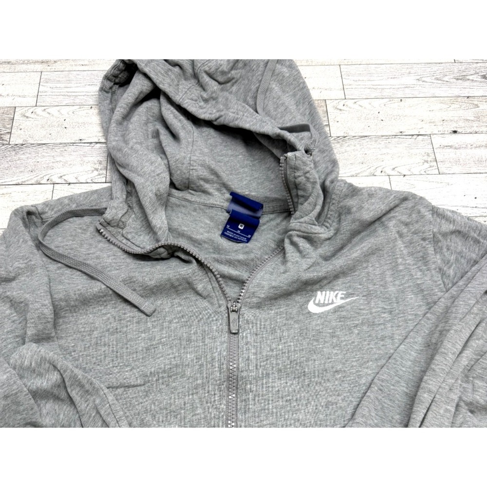 NIKE Heathered Gray Zip Hooded Jacket Light Weight Womens Mens Unisex SZ MEDIUM